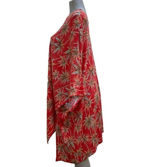 Body Glove Coral Print Cover Up One Size Orange Coral Palm Tree Print - Picture 8 of 16